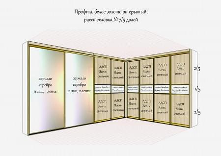 Угловой встроенный шкаф-купе